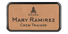 1 ½  x 3 ¼ Leatherette Name Tag - Framed