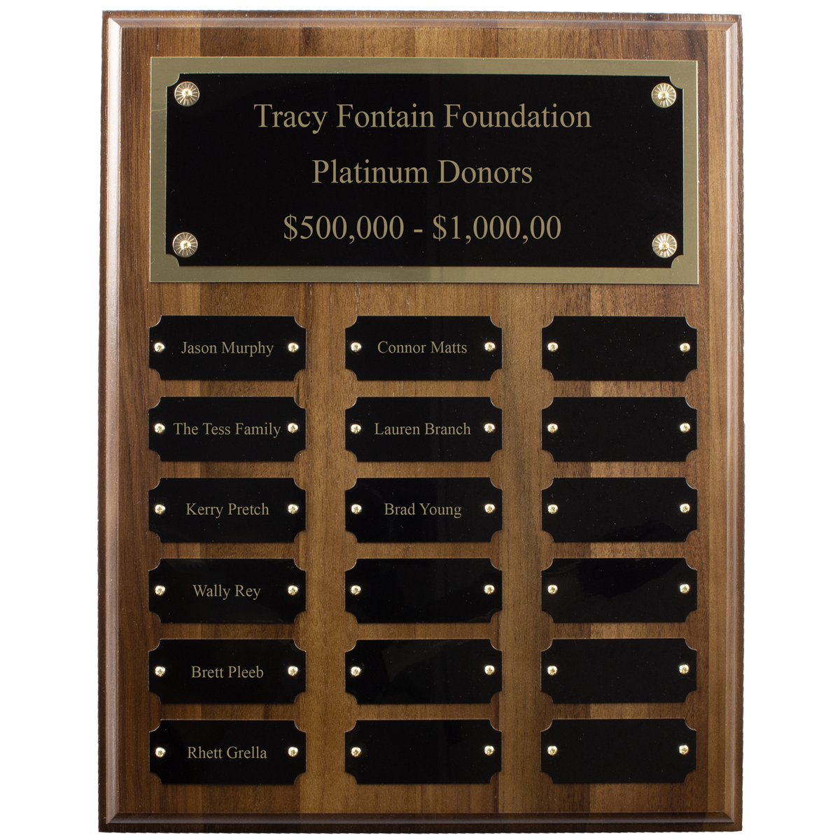 18 Plate Walnut Perpetual Plaque