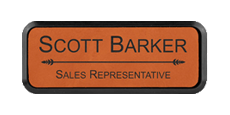 1 x 3 Leatherette Name Tag - Framed