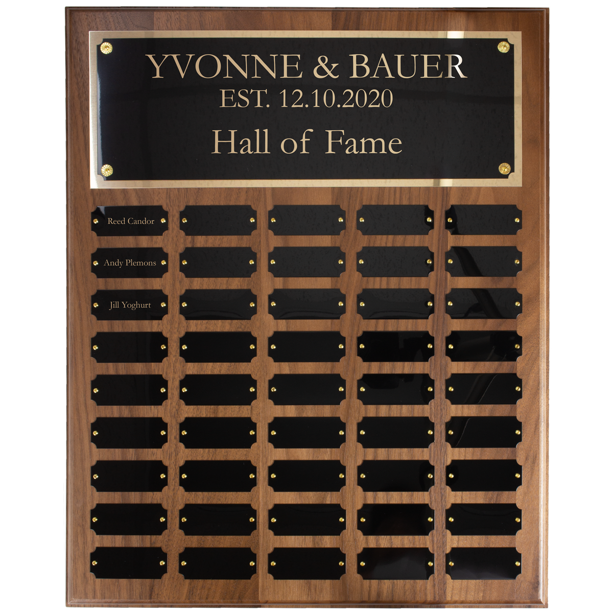 45 Plate Walnut Perpetual Plaque