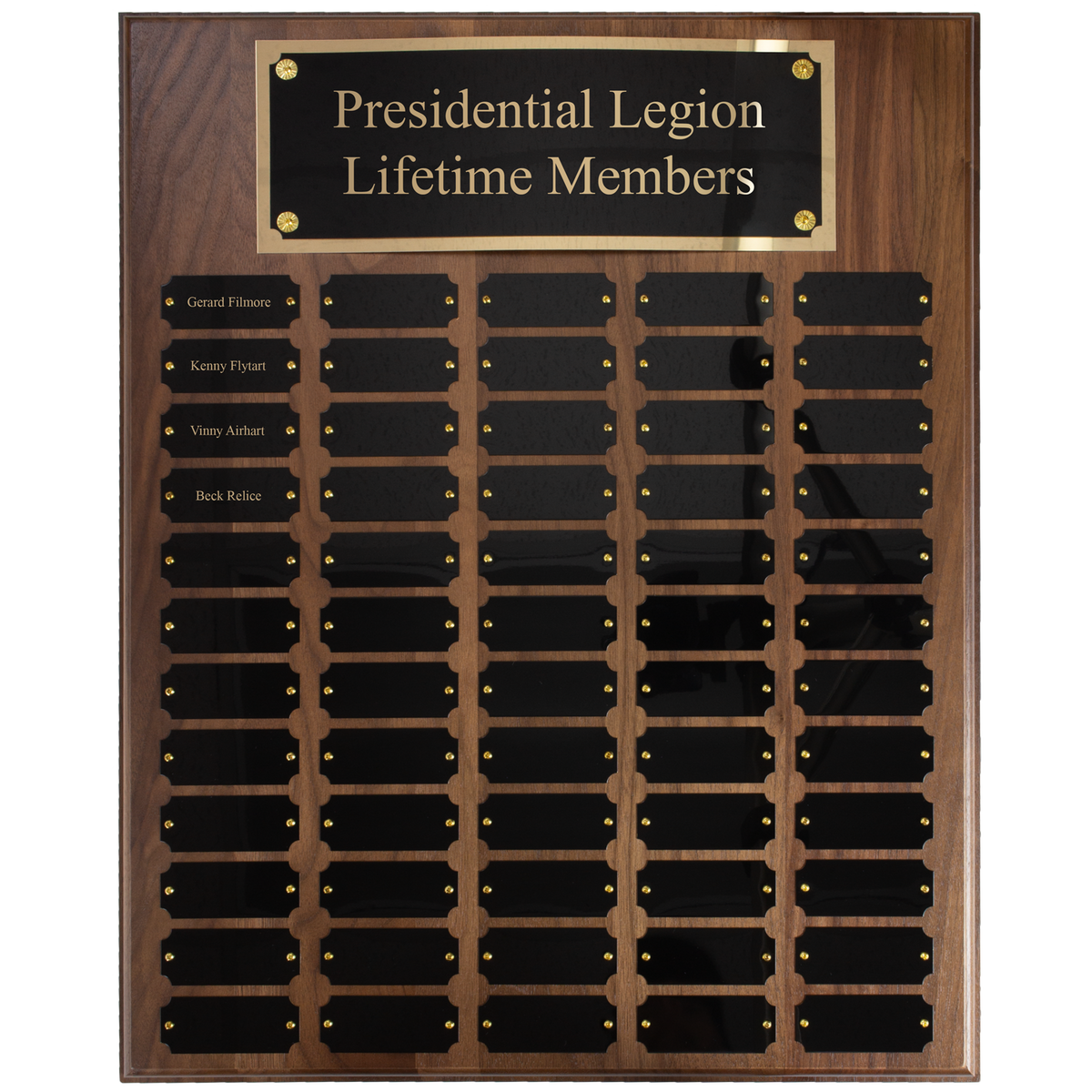 60 Plate Walnut Perpetual Plaque