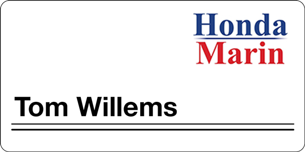 Marin Honda Acrylic Name Tag