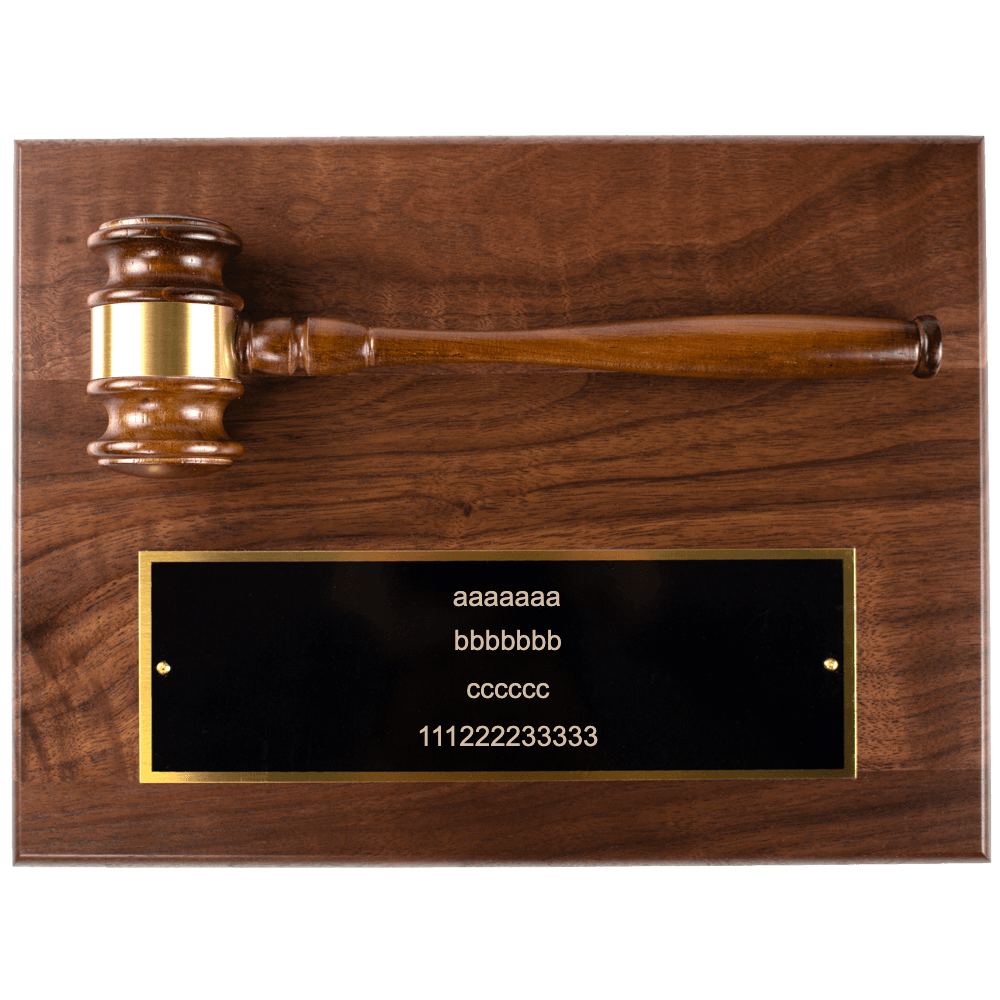 Walnut Gavel Plaque - Customer's Product with price 159.00 ID O1gClGtKMoC871qHE972TPel