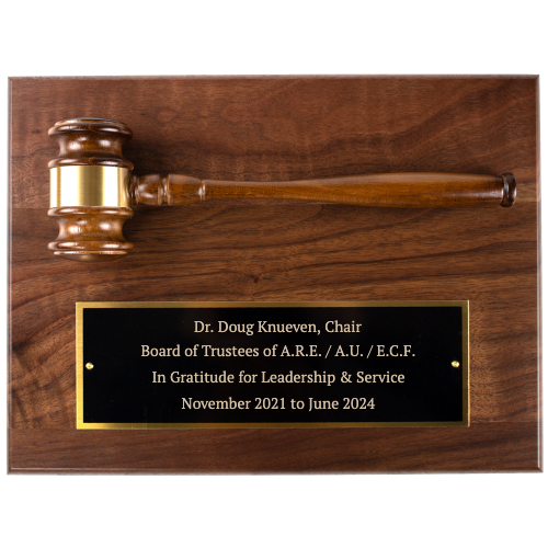 Walnut Gavel Plaque - Customer's Product with price 159.00 ID MNFwW3cKuX6g7ihFMDJZmdQA