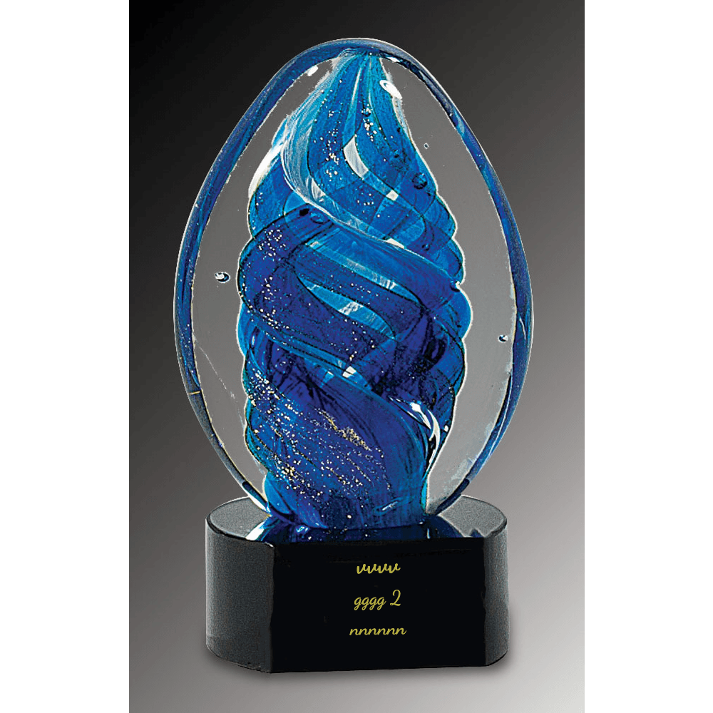 Blue Oval Art Glass Award - Customer's Product with price 59.00 ID U9pLOxFTfM-1k7L9lN-L-8zB