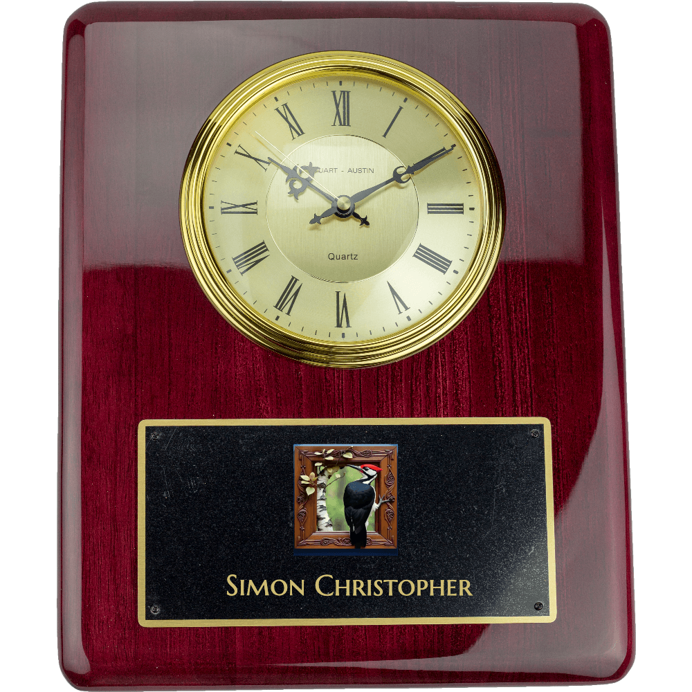 10" x 13" Rosewood Wall Clock Award - Customer's Product with price 179.00 ID 53eKllwTba7i6Tazvc-QO-92