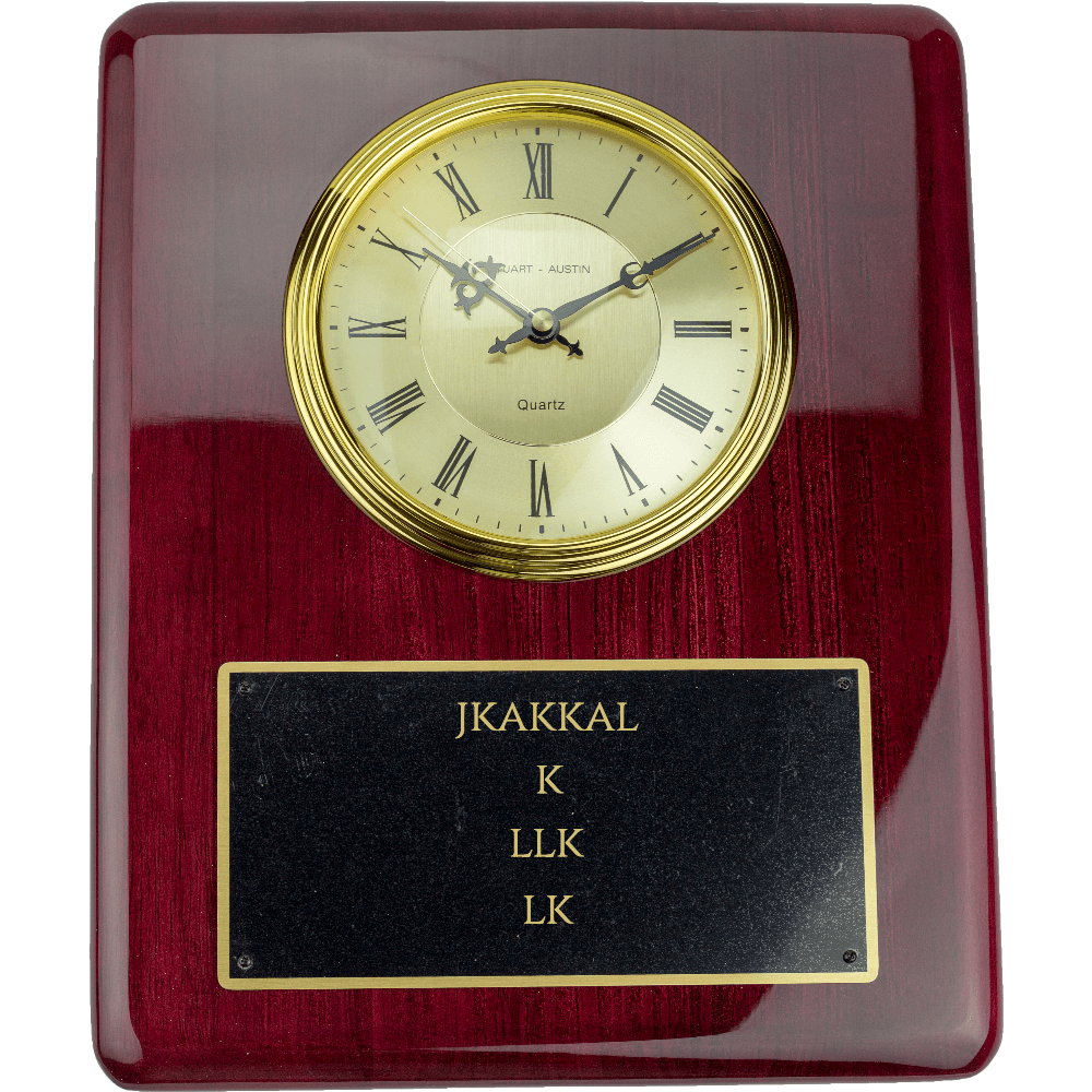 10" x 13" Rosewood Wall Clock Award - Customer's Product with price 179.00 ID N37PSo0pCkTT35BRQ2FvHPWs