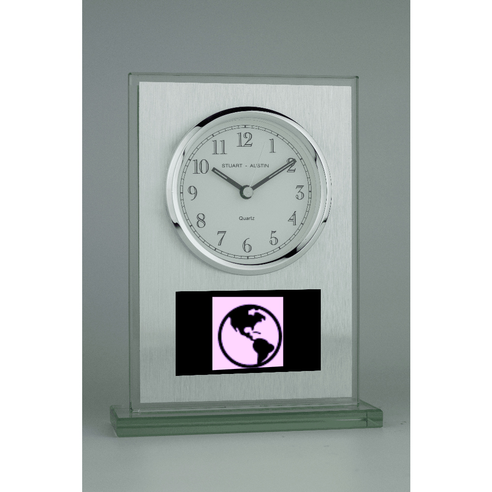 Brushed Aluminum Clock Award - Customer's Product with price 64.00 ID 7yzEiVtqCOqWlf1IZhvlCv2z