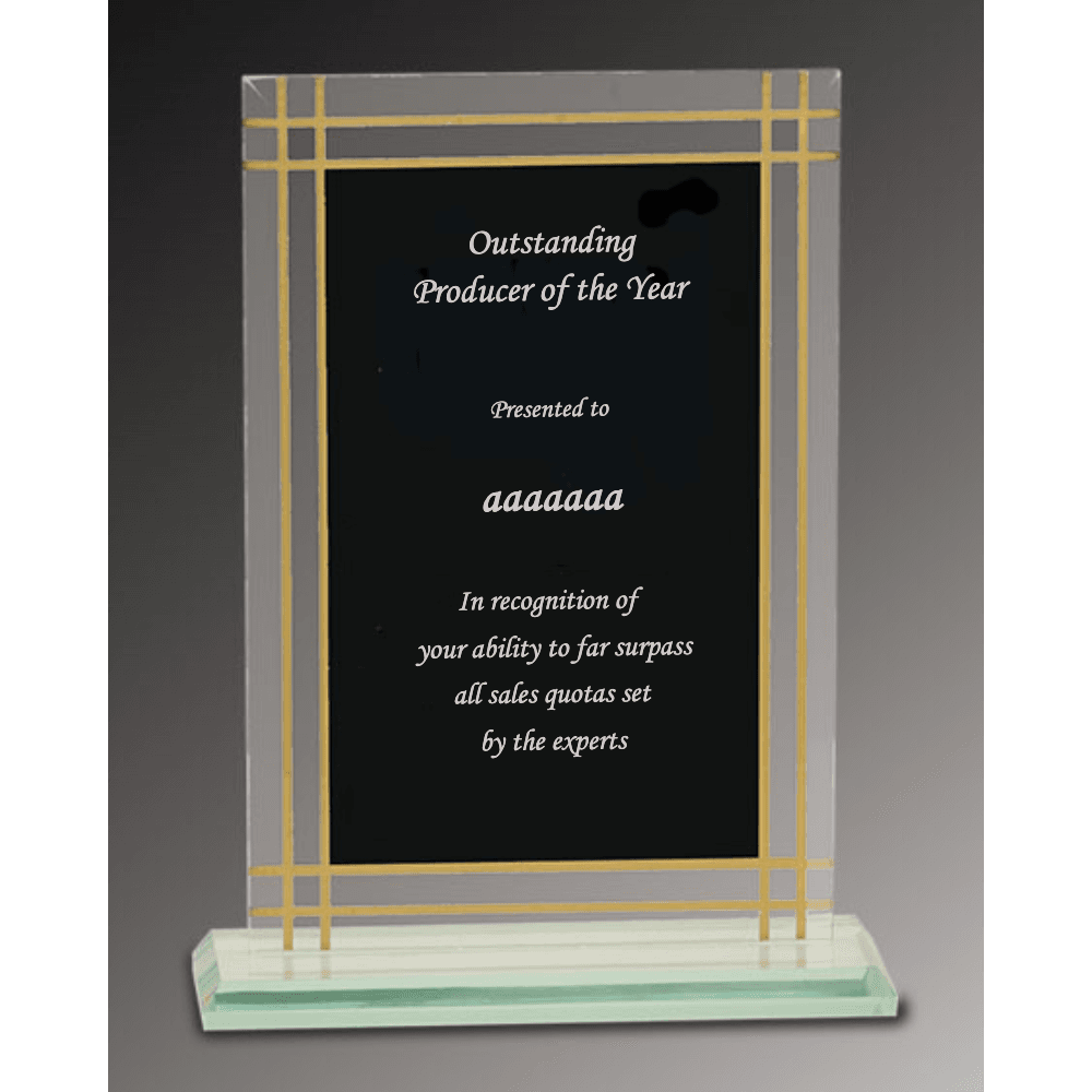 Gold Border Glass Plaque - 8½" - Customer's Product with price 39.00 ID 2nhKnNcD-ykpdTilcY_bHys3