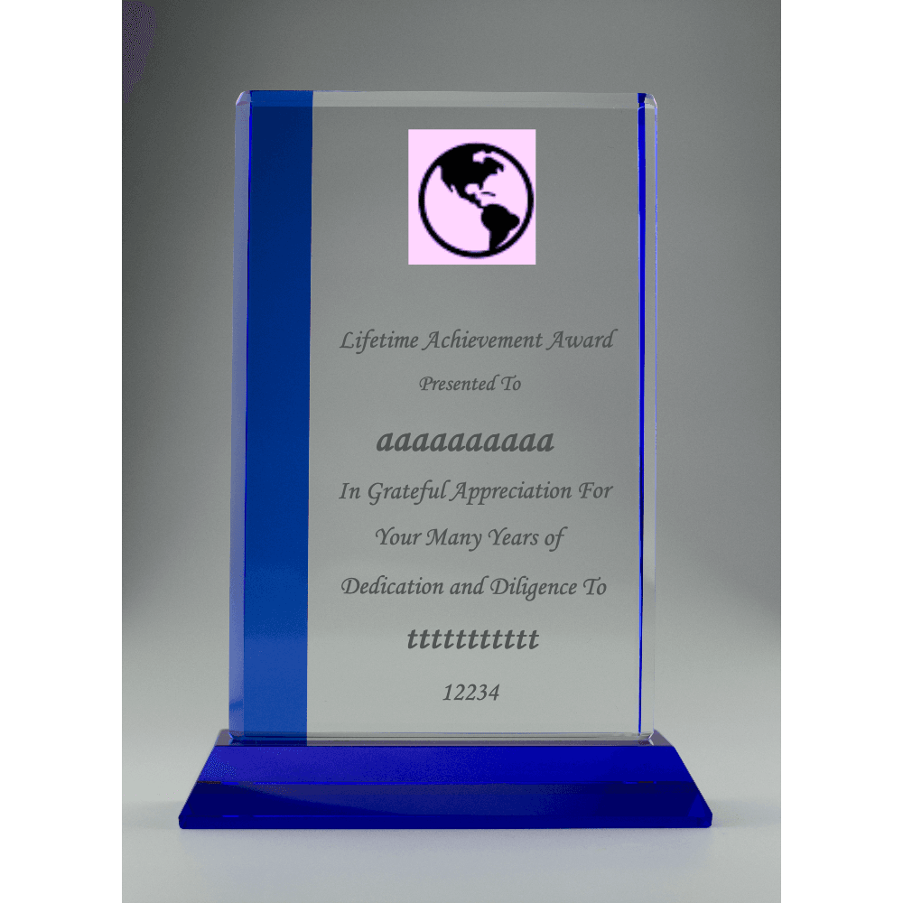 Crystal Blue Plaque Award - Customer's Product with price 179.00 ID A1B902lDIYTfhoPFpvVQaKSS