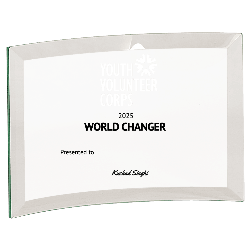 4"x6" Premier Glass Crescent Award - Customer's Product with price 19.00 ID 2X5uX29LvB2u4wkJPF5ejBuP