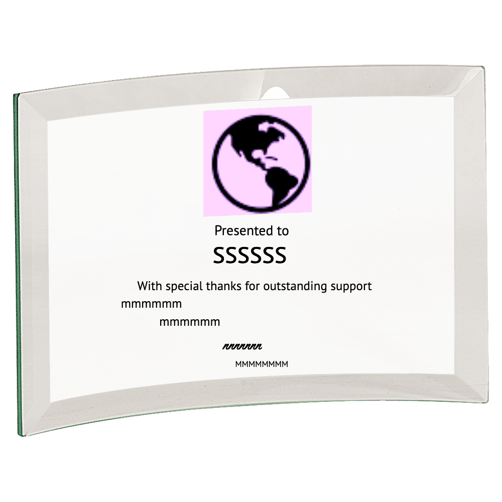 4"x6" Premier Glass Crescent Award - Customer's Product with price 19.00 ID L-wLON1H78NuTY-EydvbyQjI