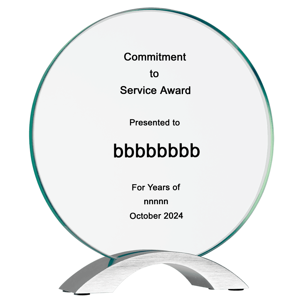 Glass Circle Award with Aluminum Base - Customer's Product with price 99.00 ID lU8x6Bjy3wUyzmjtKJQdKNzh