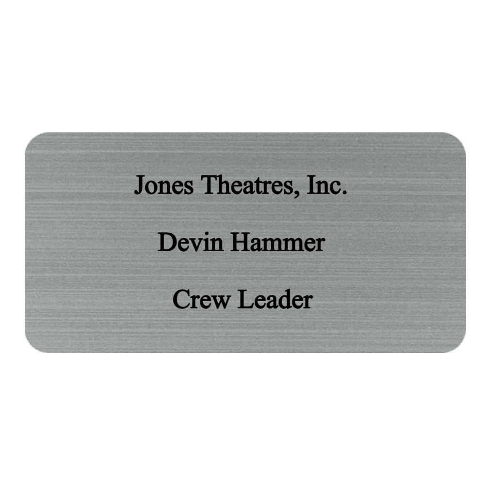 1½ x 3 Engraved Name Tag - Customer's Product with price 8.00 ID 5Fz6VoLFTQ_Z2vt7iPC53xSo