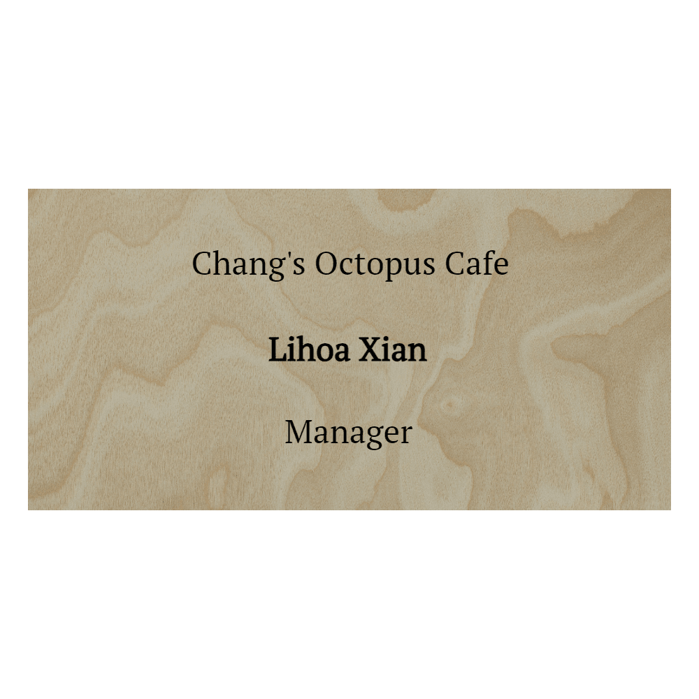 1½ x 3 Color Printed Wood Name Tag - Customer's Product with price 8.00 ID UXnDTNabxIhx_MXqAjr8mZf4