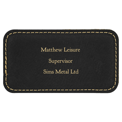 1¾ x 3¼ Leatherette Name Tag - Stitched - Customer's Product with price 7.50 ID x8cxxeN0Be58JaMmzmd2RQQ8