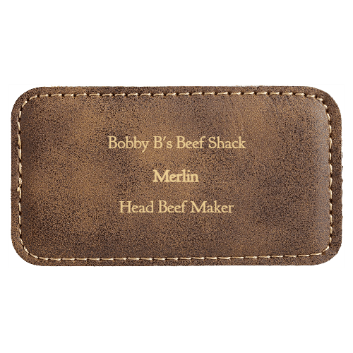 1¾ x 3¼ Leatherette Name Tag - Stitched - Customer's Product with price 7.50 ID TYb3shJQGgzLk0Mt-ruYtMh7