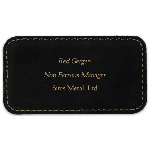 1¾ x 3¼ Leatherette Name Tag - Stitched - Customer's Product with price 7.50 ID KPuTnIRM0NWzzFeK8M7i3X47