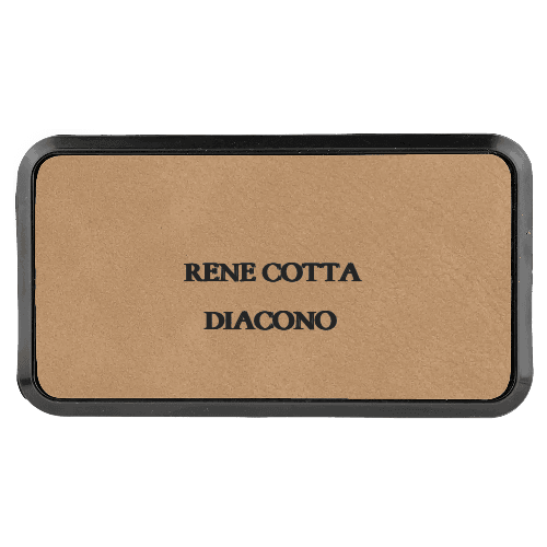 1¾ x 3¼ Leatherette Name Tag - Framed - Customer's Product with price 7.00 ID 8Z20j7xYh5vVoEoKy82GBrQW