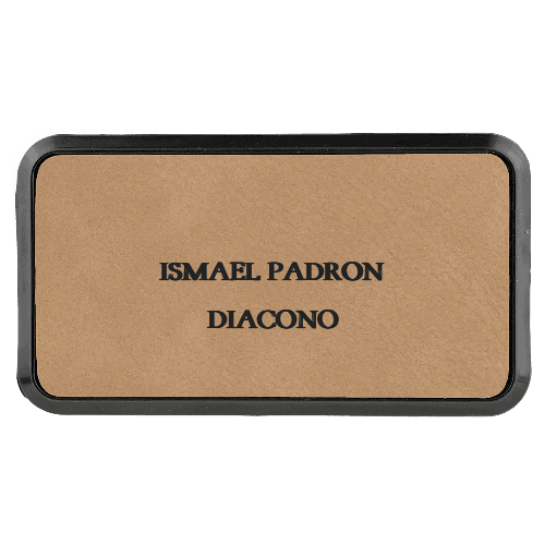 1¾ x 3¼ Leatherette Name Tag - Framed - Customer's Product with price 7.00 ID n9-ISNzBSLYLISYXnm4m-1k0