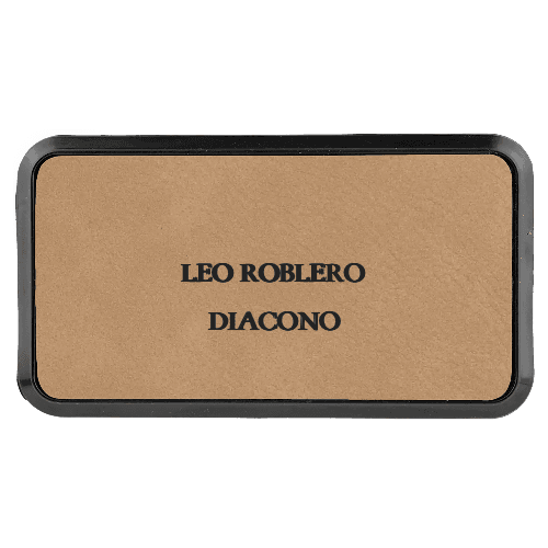 1¾ x 3¼ Leatherette Name Tag - Framed - Customer's Product with price 7.00 ID hRWQ066vQn2vhzY4X29TLfwo