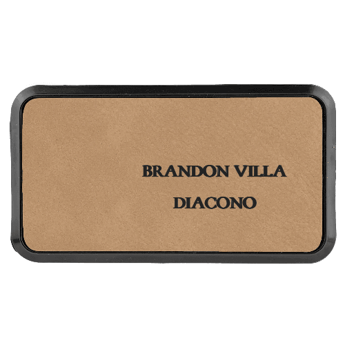 1¾ x 3¼ Leatherette Name Tag - Framed - Customer's Product with price 8.00 ID SVDaVxWxSsc3ba1DogLG01kQ