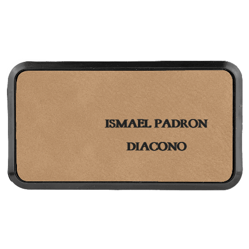 1¾ x 3¼ Leatherette Name Tag - Framed - Customer's Product with price 8.00 ID qjAjIViBWEtCuNy4m4LBkpQz