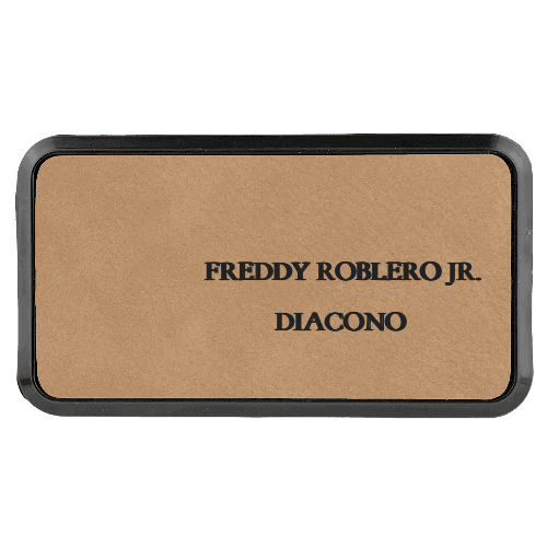1¾ x 3¼ Leatherette Name Tag - Framed - Customer's Product with price 8.00 ID l1F43LbvYeSGKceglZ0_CHe9