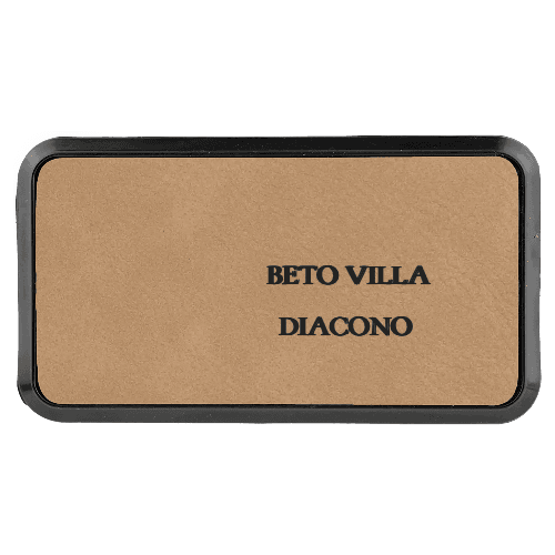 1¾ x 3¼ Leatherette Name Tag - Framed - Customer's Product with price 8.00 ID g9IXGuKi9YtM2FPIoNnHdVv-