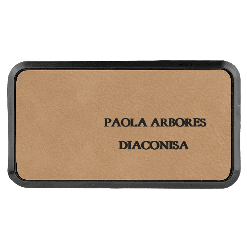 1¾ x 3¼ Leatherette Name Tag - Framed - Customer's Product with price 8.00 ID 7uu-XPaJD07fMQV3YvTNWqYS