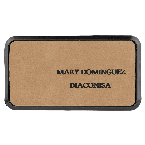 1¾ x 3¼ Leatherette Name Tag - Framed - Customer's Product with price 8.00 ID 7VJHKONu8IoItiXWimyzyIQ7