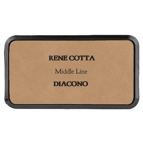 1¾ x 3¼ Leatherette Name Tag - Framed - Customer's Product with price 7.00 ID kRDLgTVD7YfJv6WJB_HtD3fU