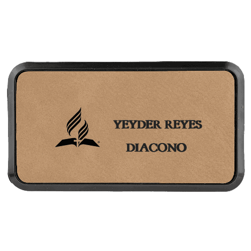 1¾ x 3¼ Leatherette Name Tag - Framed - Customer's Product with price 38.00 ID z1m8LLgYwJ6W8Vwvtt6tqpy-