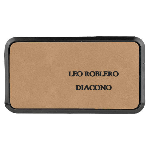 1¾ x 3¼ Leatherette Name Tag - Framed - Customer's Product with price 8.00 ID _gspyDcltoXt3pybsbH8HC6_