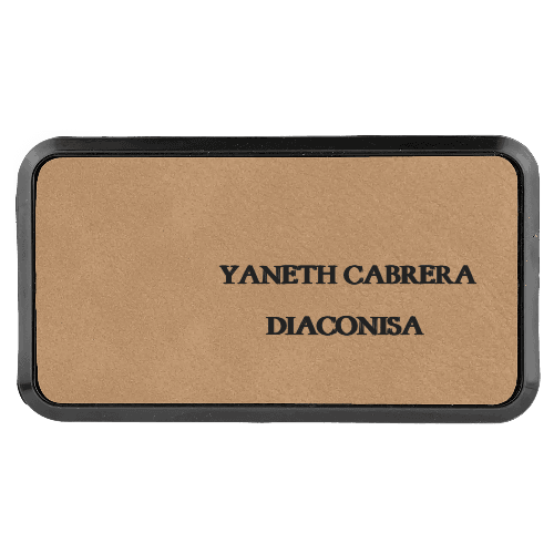 1¾ x 3¼ Leatherette Name Tag - Framed - Customer's Product with price 8.00 ID Iwp6gBtdj0GIUJq3Ef2Is11C