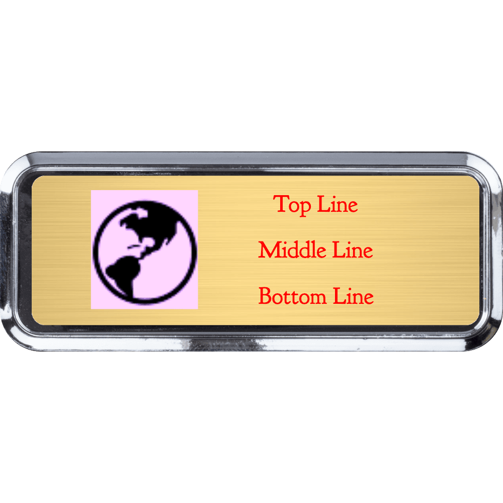 1 x 3 Color Printed Metal Name Tag - Customer's Product with price 5.50 ID 7KMrBoE4bBJ1Ux324t_i9rXP