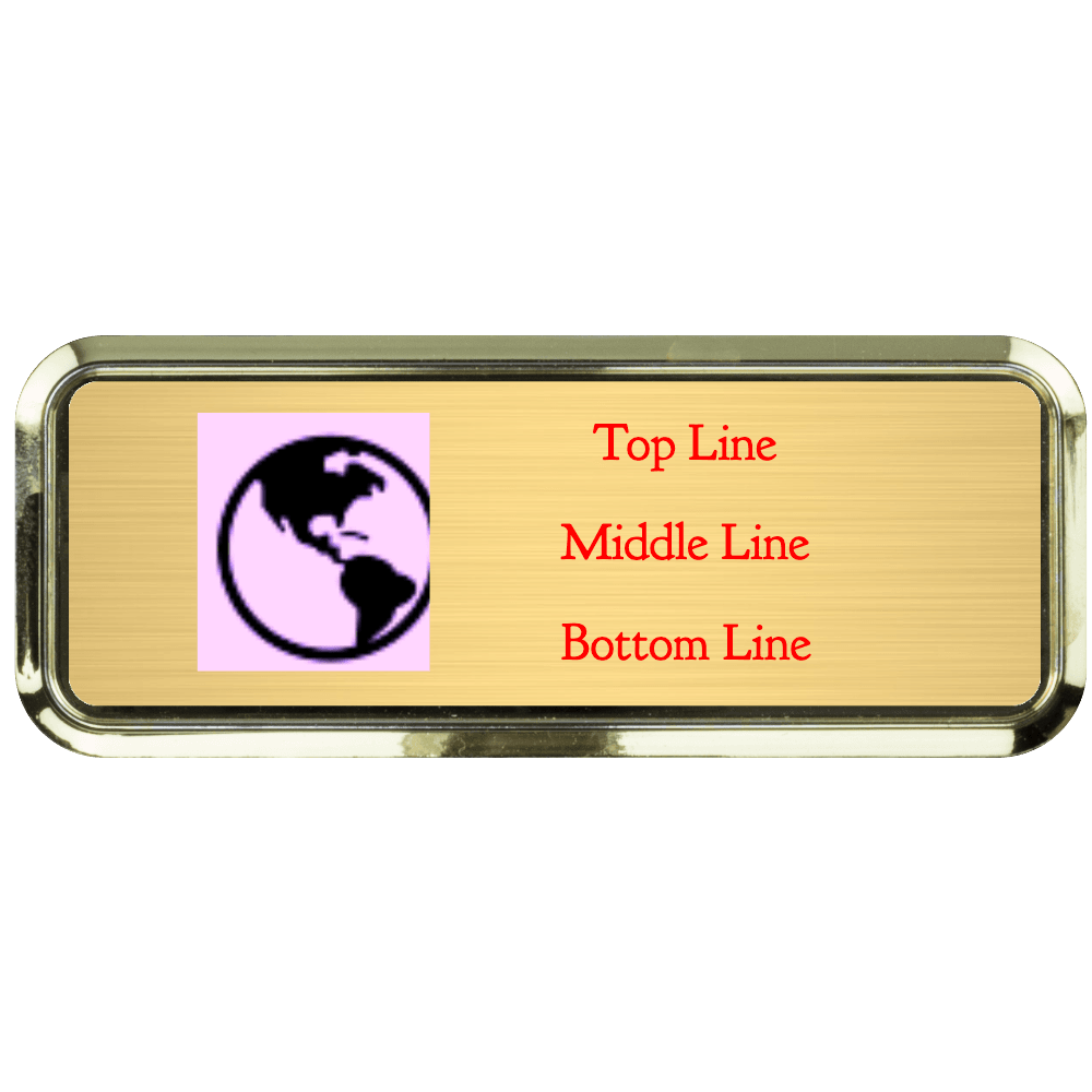 1 x 3 Color Printed Metal Name Tag - Customer's Product with price 13.00 ID YV42K19PYxFtXQWTga232dy6