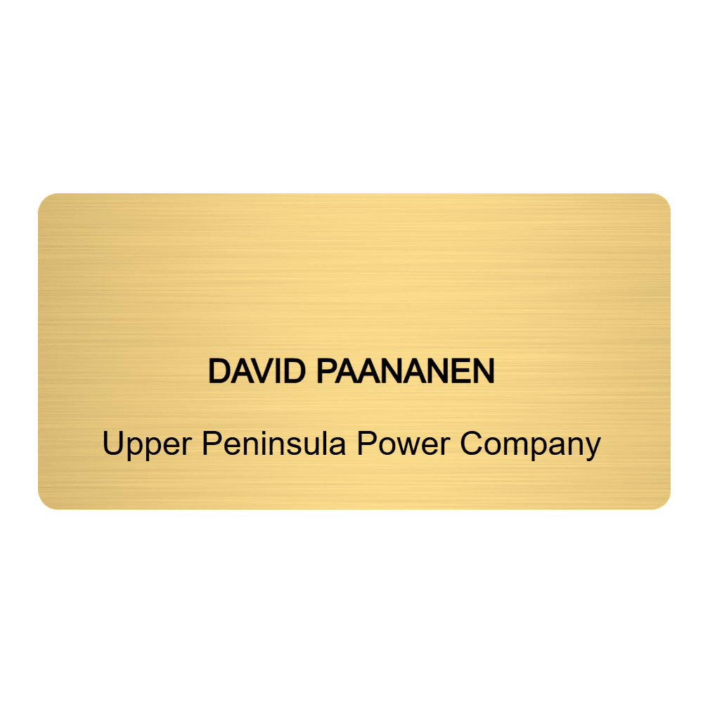 1½ x 3 Color Printed Metal Name Tag - Customer's Product with price 10.50 ID -acJ3tctFPGcBeQ0P_z2dKoo