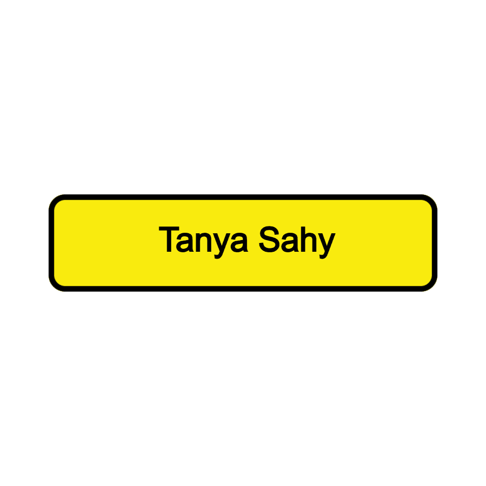 2 x 8 Color Printed Desk Name Plate with Designer Frame