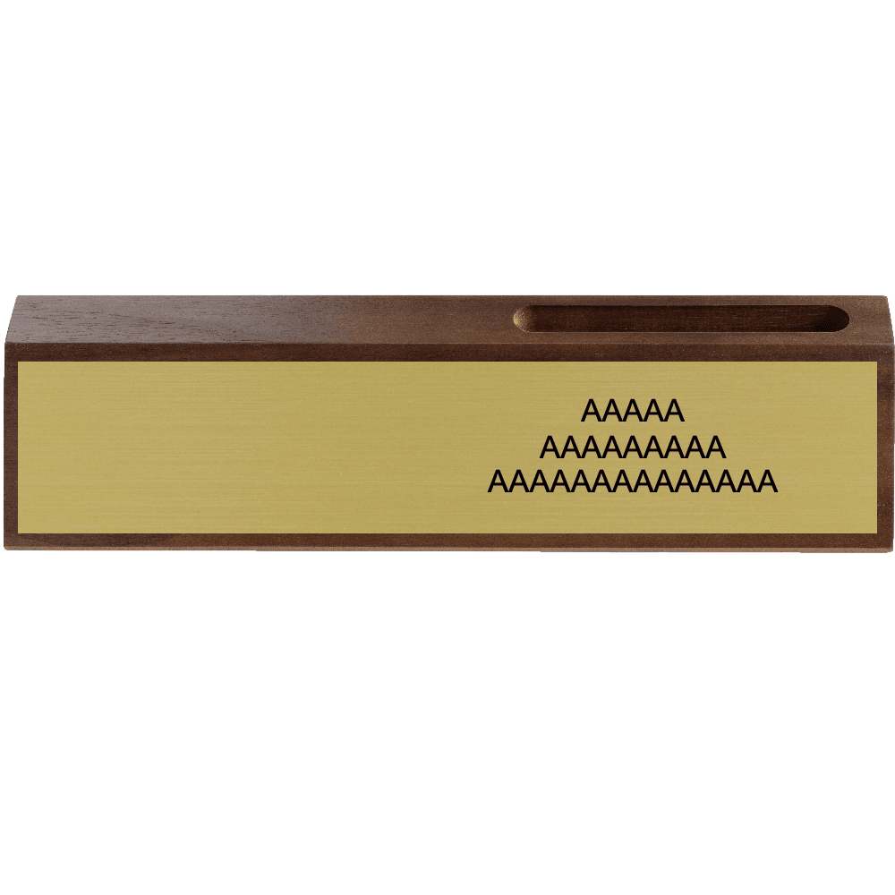 2 x 10 Color Printed Walnut Desk Wedge with Business Card Holder - Customer's Product with price 40.00 ID LJb_eipxEaLMcBF6Z4yak8ck