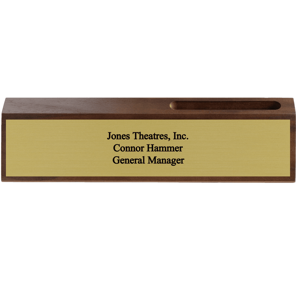 2 x 10 Color Printed Walnut Desk Wedge with Business Card Holder - Customer's Product with price 40.00 ID Ooe6XGvq7-NNK8_aKYcocf8F