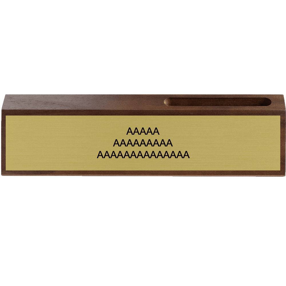 2 x 10 Color Printed Walnut Desk Wedge with Business Card Holder - Customer's Product with price 40.00 ID b5WejqJh6OCpayJPkGre5NGE