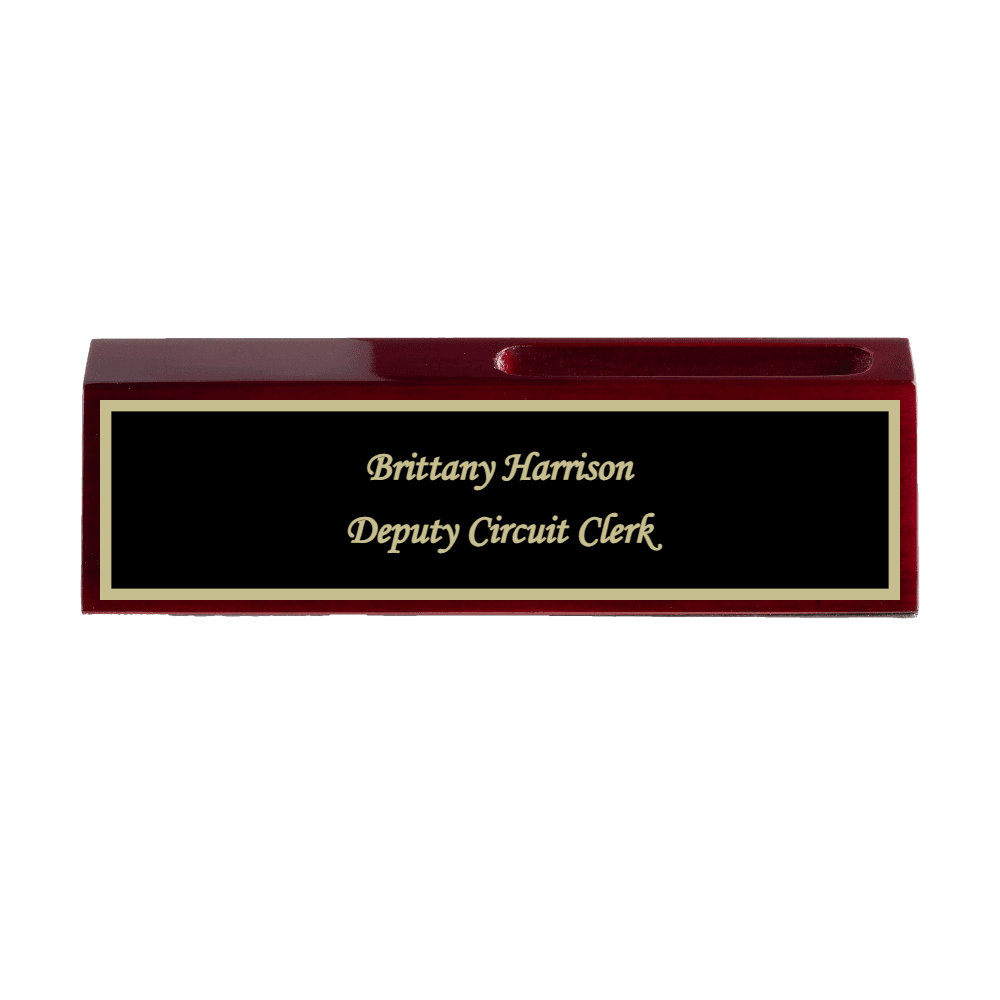 2 x 8 Engraved Rosewood Desk Wedge with Business Card Holder - Customer's Product with price 36.00 ID 6pJIYBjNKXR-vZtCpesb76Df