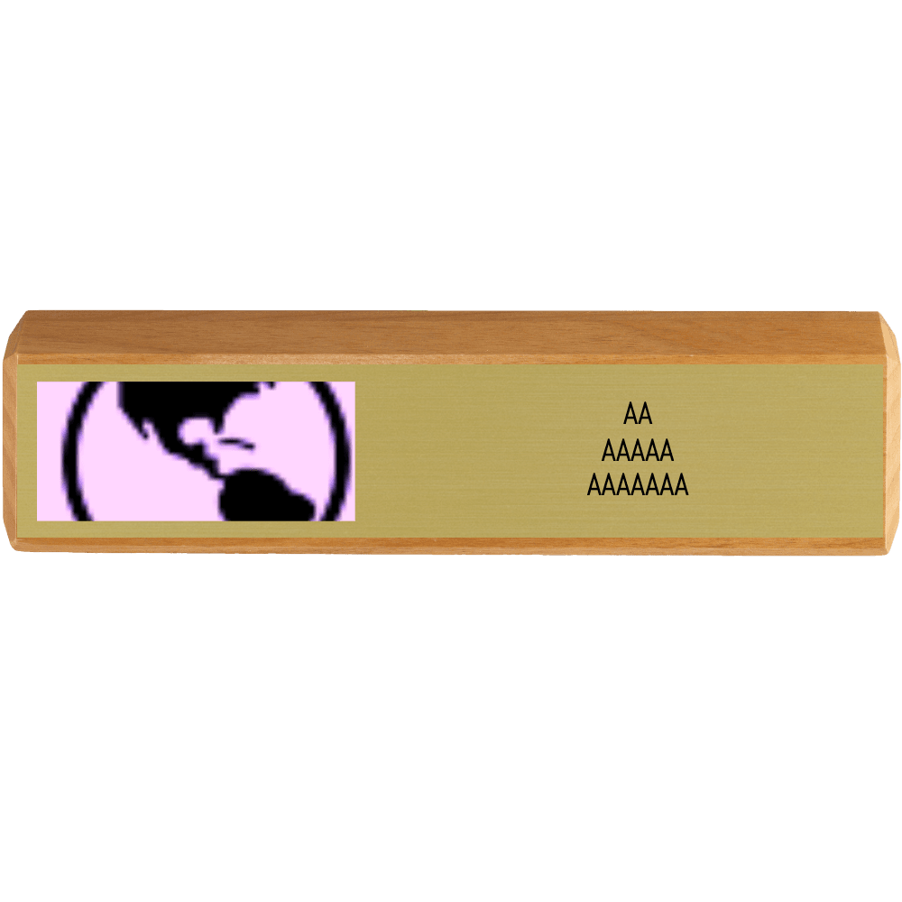 2 x 10 Engraved Red Alder Desk Wedge - Customer's Product with price 27.00 ID za7sv9iUJDdgVc4-01S9MB5b