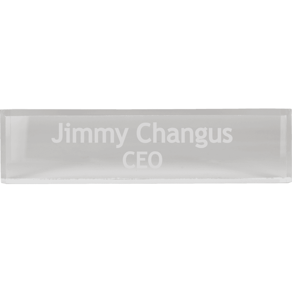 2 x 8 Clear Acrylic Name Bar
