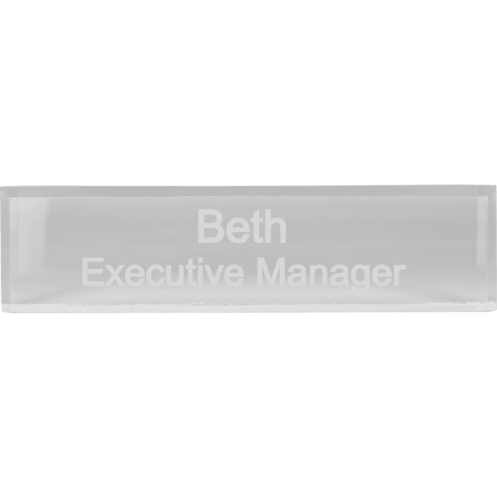2 x 8 Clear Acrylic Name Bar
