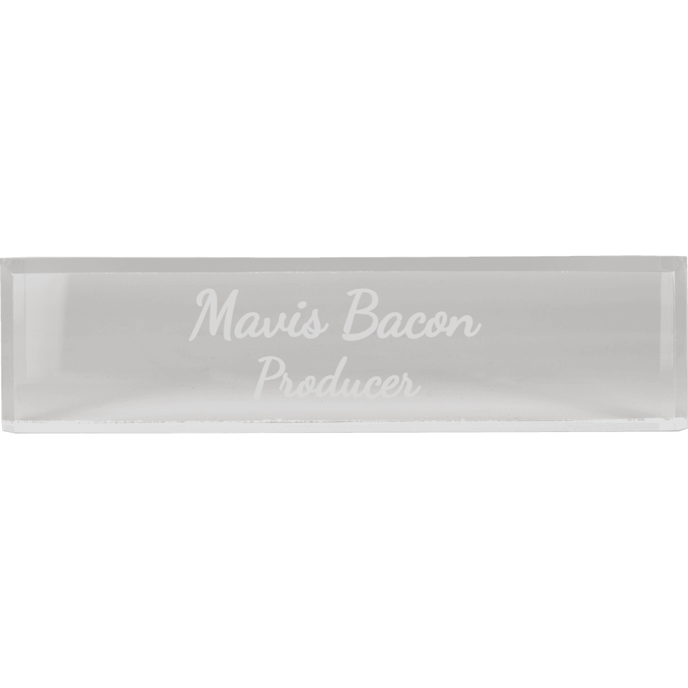 2 x 8 Clear Acrylic Name Bar