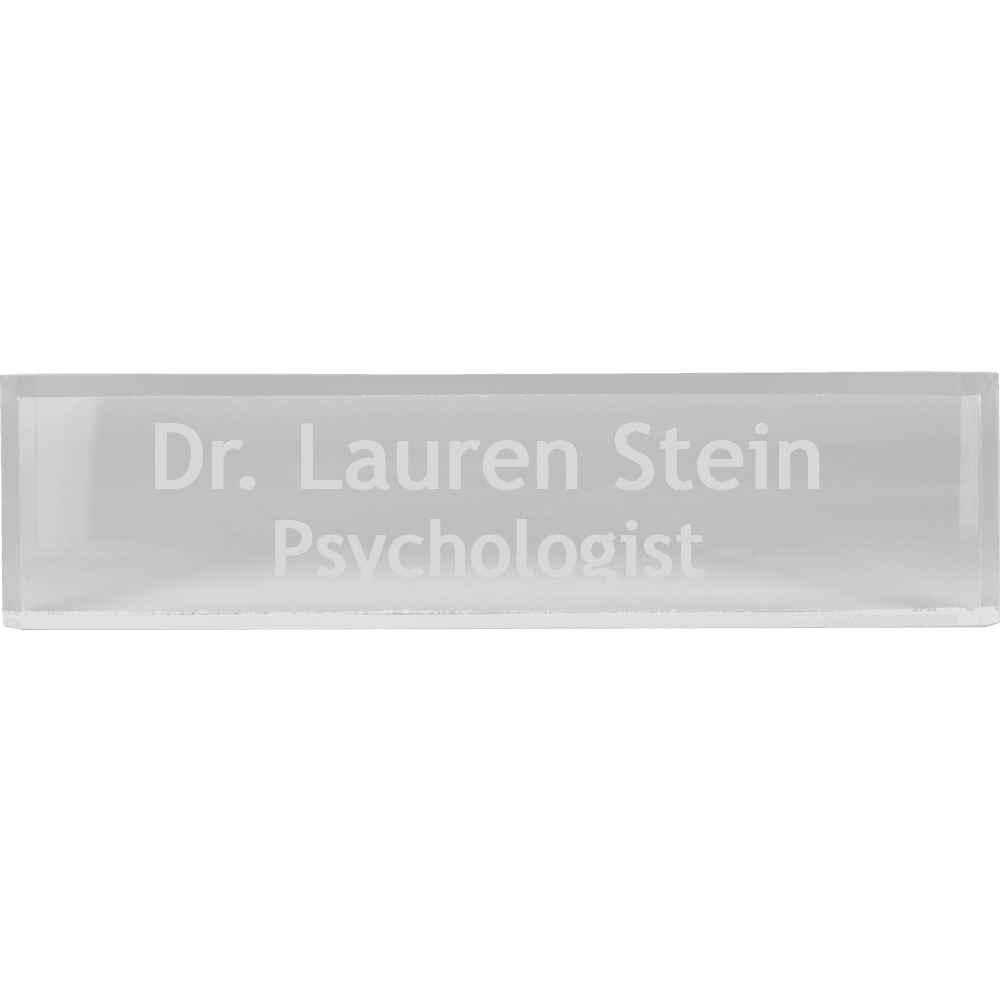 2 x 8 Clear Acrylic Name Bar