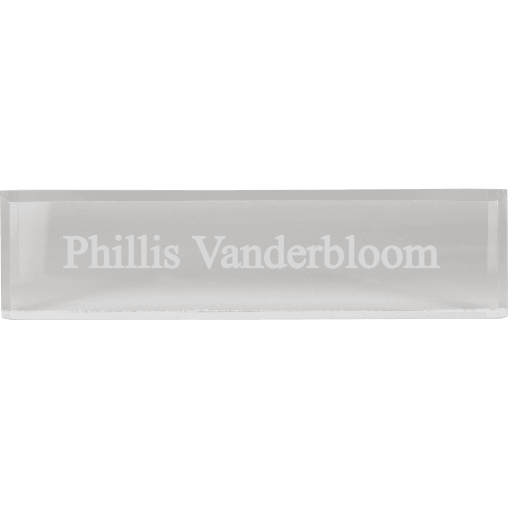 2 x 8 Clear Acrylic Name Bar