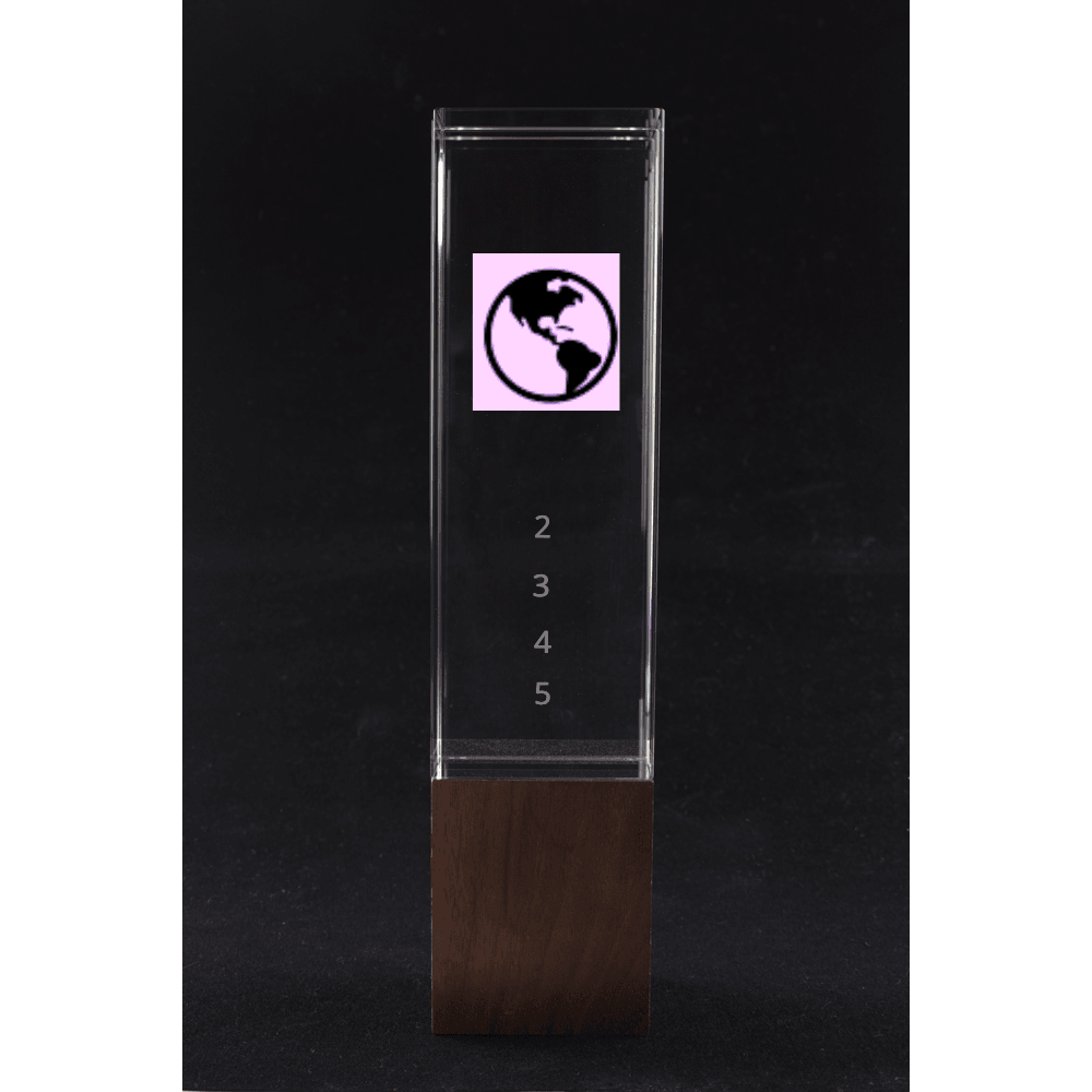 Crystal Column with Walnut Base - Customer's Product with price 119.00 ID AyQeonlKO5_18xAUGIx31Hdi